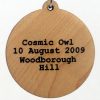Cosmic Owl Wood Pendant