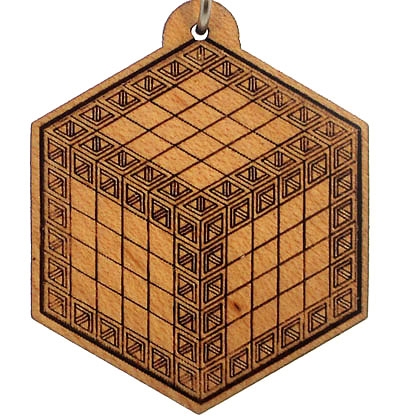 Cube Wood Pendant
