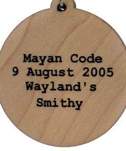 Mayan Code Wood Pendant