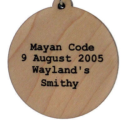 Mayan Code Wood Pendant
