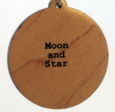 Moon and Star Wood Pendant