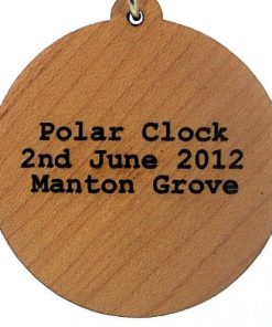 Polar Clock Wood Pendant