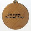 Thirteen Pointed Star Wood Pendant