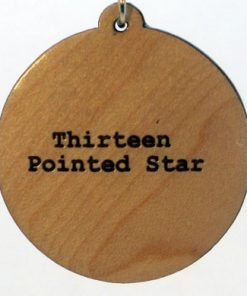 Thirteen Pointed Star Wood Pendant