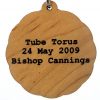 Tube Torus Wood Pendant