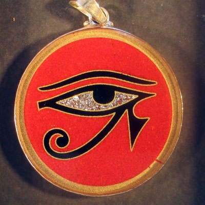 Eye of Horus Coral 01 Gemstone Pendant