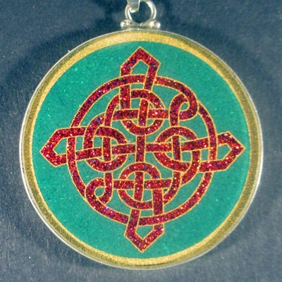 Celtic Knot malachite 01 Gemstone Pendant