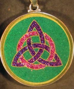 Celtic Trinity malachite 02 Gemstone Pendant