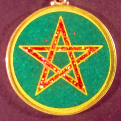 Pentagram Malachite 02 Gemstone Pendant