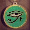 Eye of Horus malachite 01 Gemstone Pendant