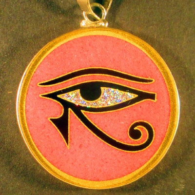 Eye of Horus rhodochrosite 02 Gemstone Pendant