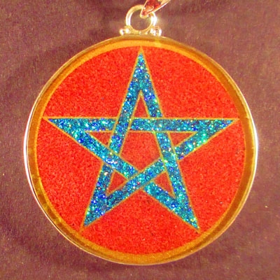 Pentagram red jasper 01 Gemstone Pendant