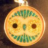 Cosmic Owl rhodochrosite 02 Gemstone Pendant