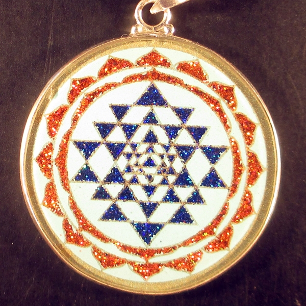Sri Yantra turquoise 09 Gemstone Pendant
