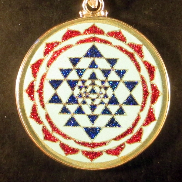 Sri Yantra turquoise 10 Gemstone Pendant